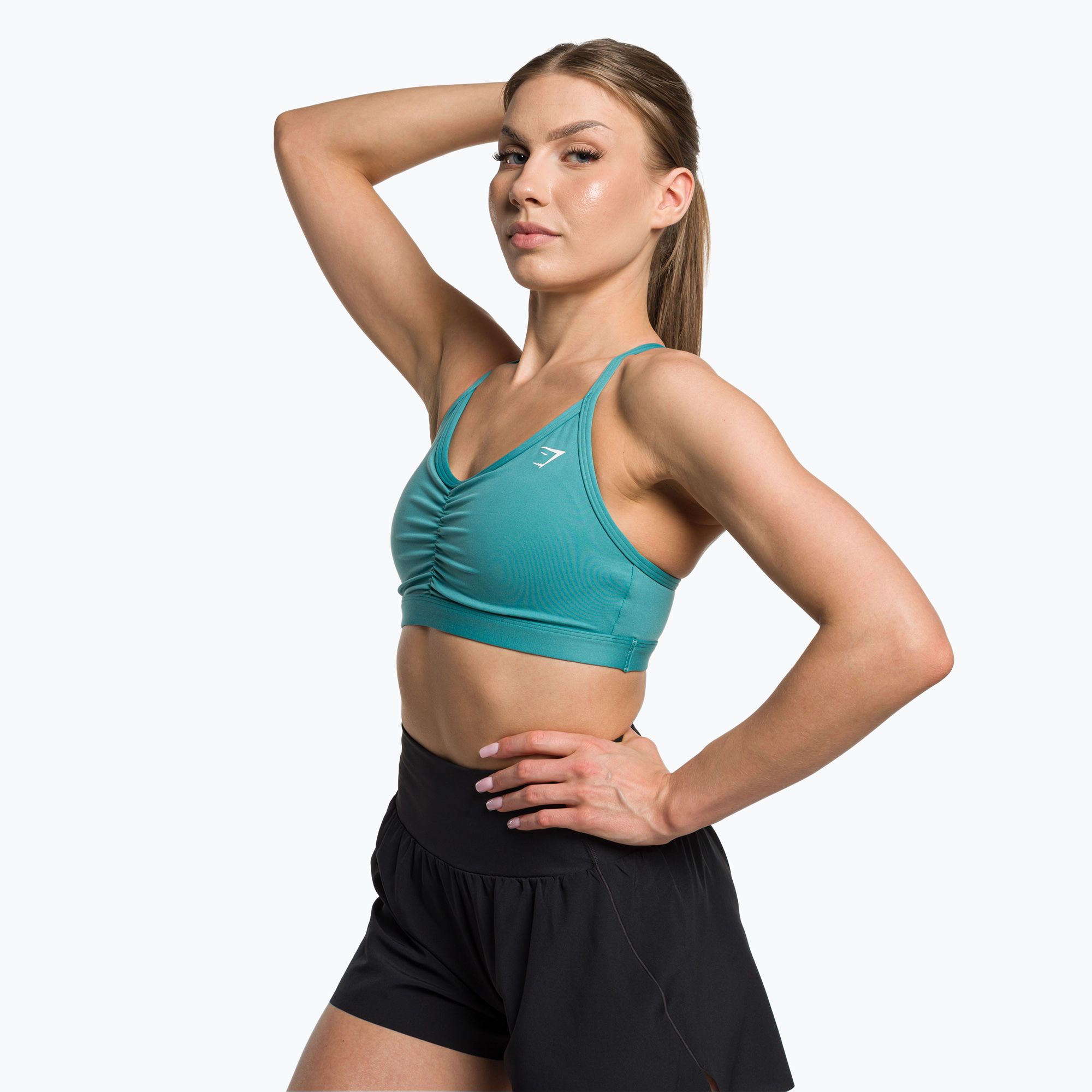Gymshark Ruched Training Sports fauna teal fitness bra 