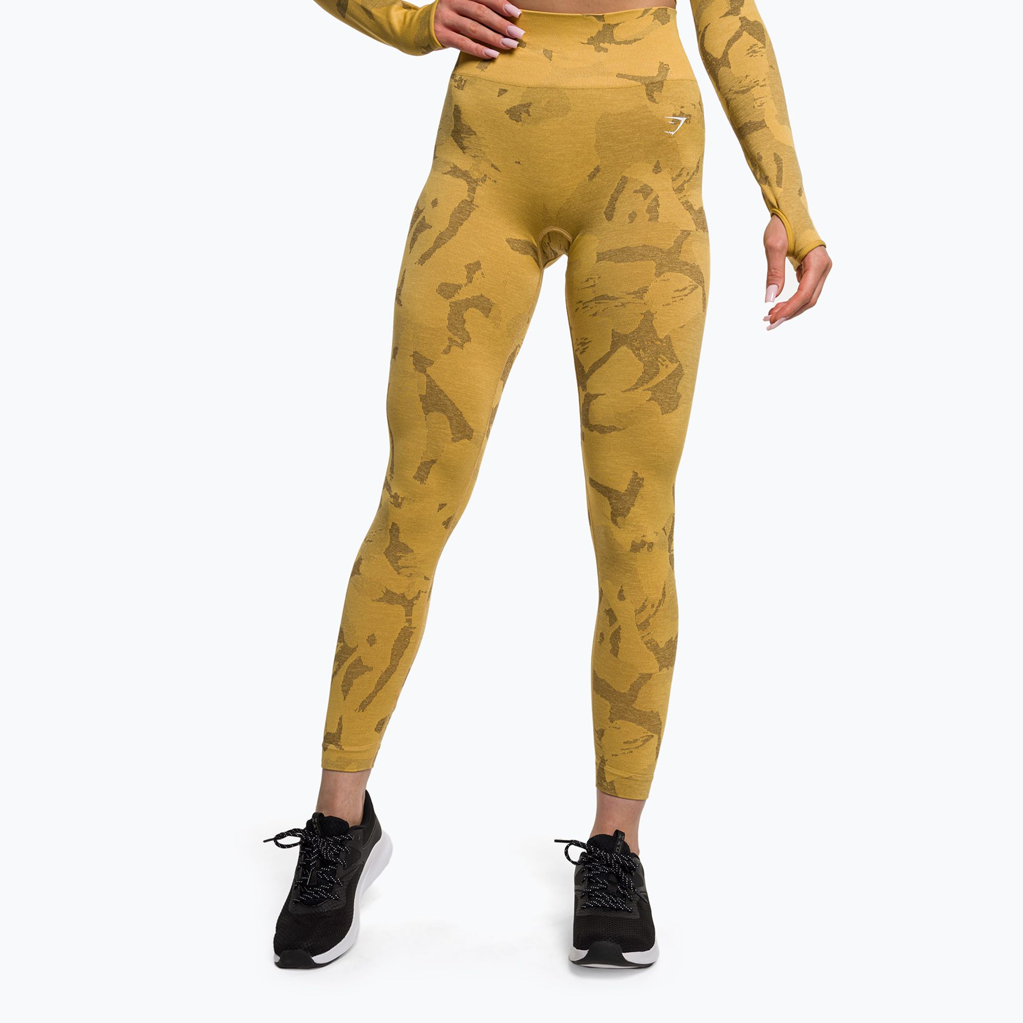 GymShark Womens Mustard Gfx Legacy Sports Bra Size S