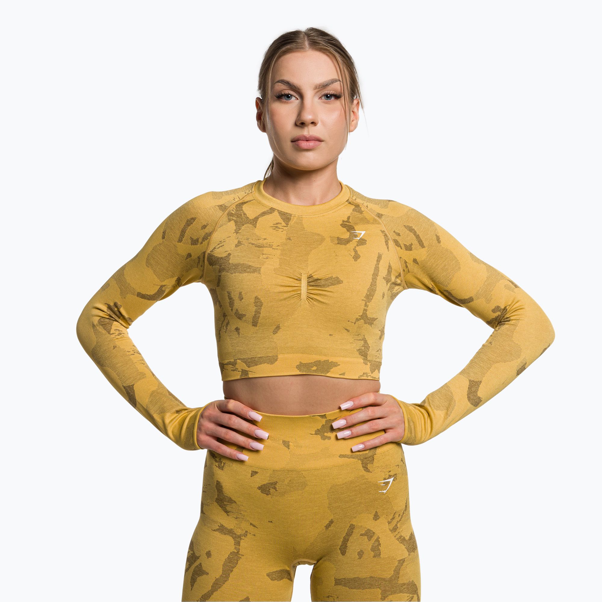 Women's training leggings Gymshark Adapt Camo Savanna Seamless indian yellow  