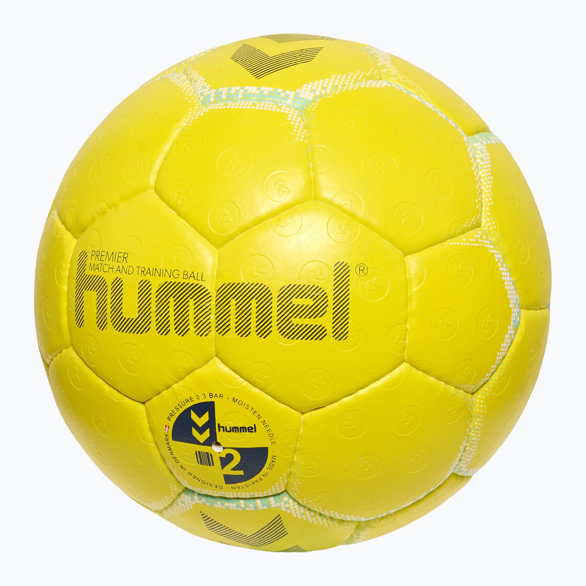 size 2 Hummel HB Premier handball yellow/white/blue