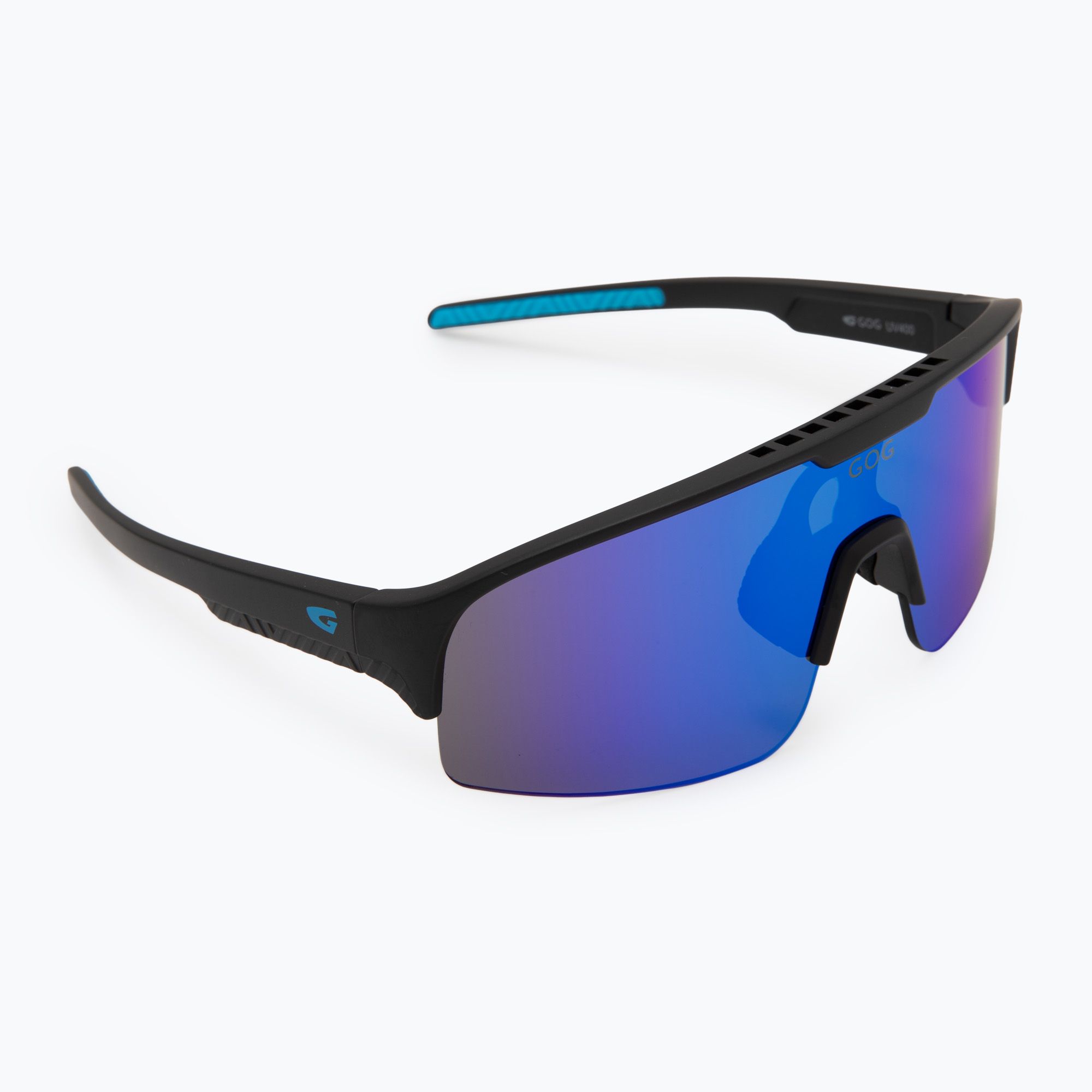 Children's sunglasses GOG Petra matt black/blue reflex blue (E991-1 ...