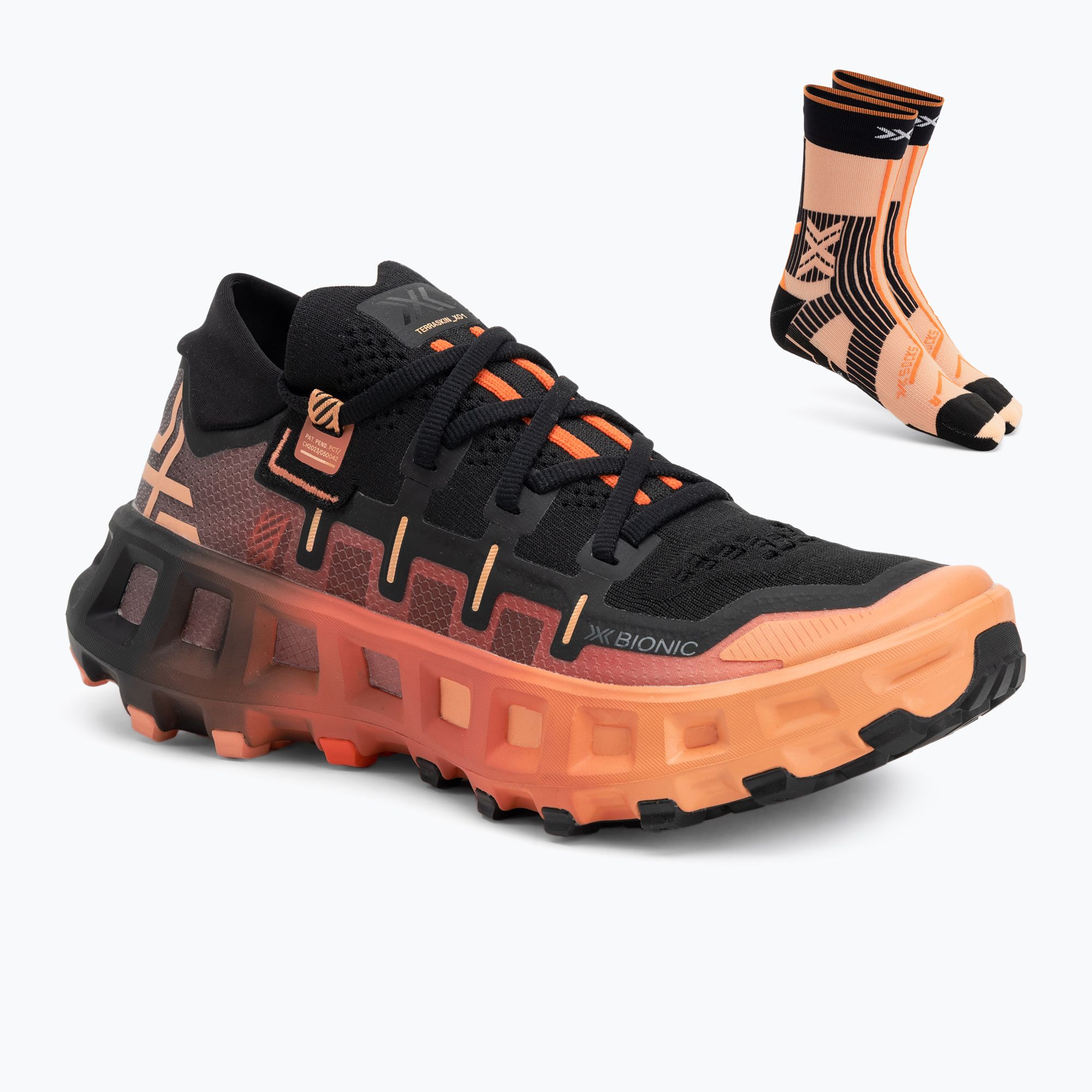 X-Bionic Terraskin X01 x black/dark peach/fresh peach running shoe ...