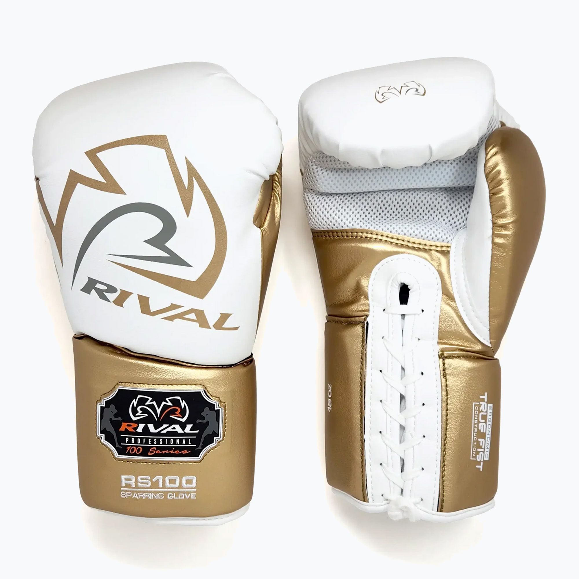 Rival RS100 Professional white/gold boxing gloves (RS100-WHITE/GOLD ...
