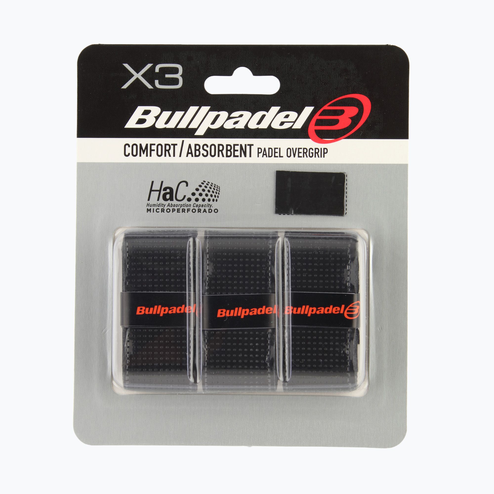 Padel racket wraps Bullpadel GB-1201 Comfort Absorbent 3 pcs. black ...