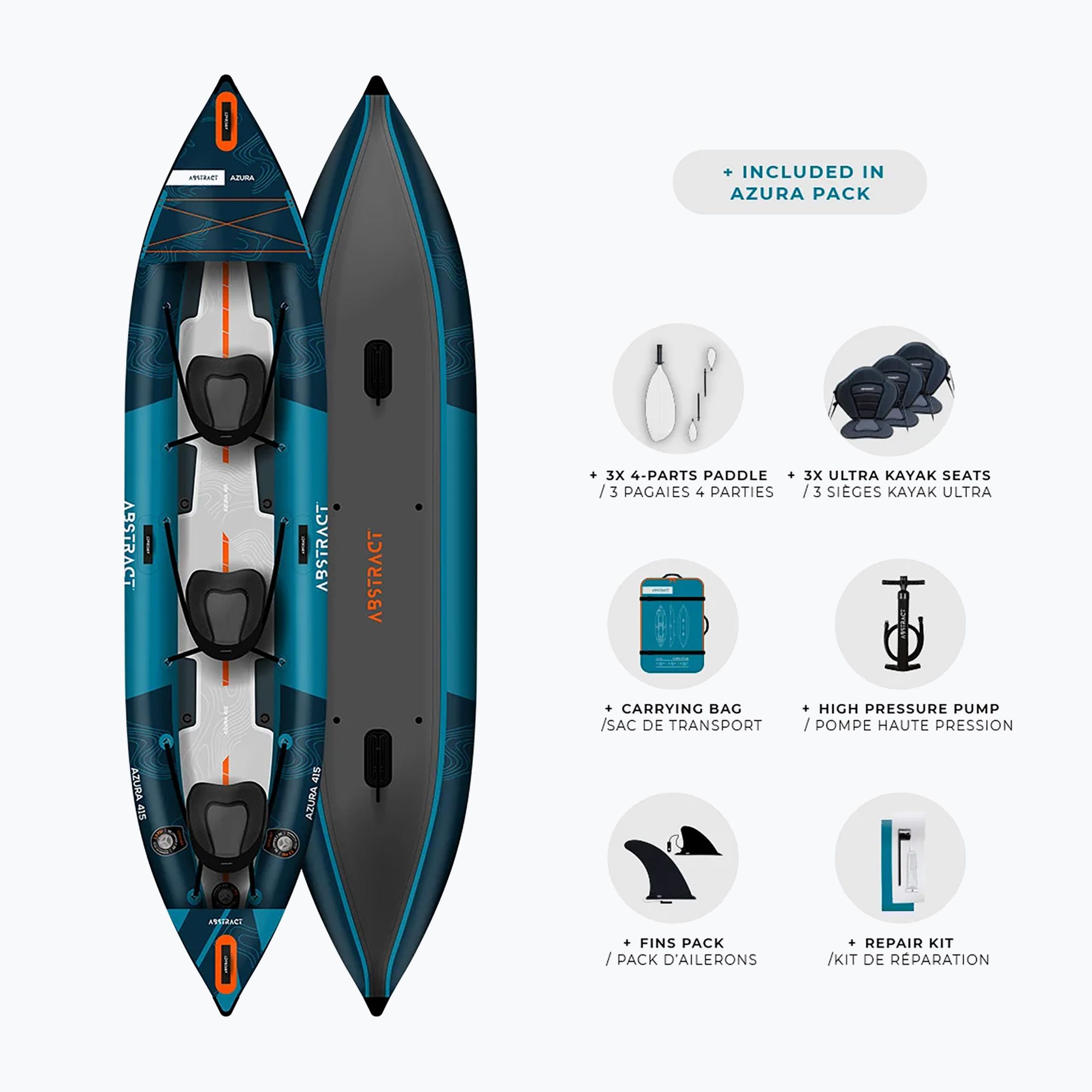ABSTRACT Azura 415 cm 3-person inflatable kayak (ABKA2246) - Sportano.com
