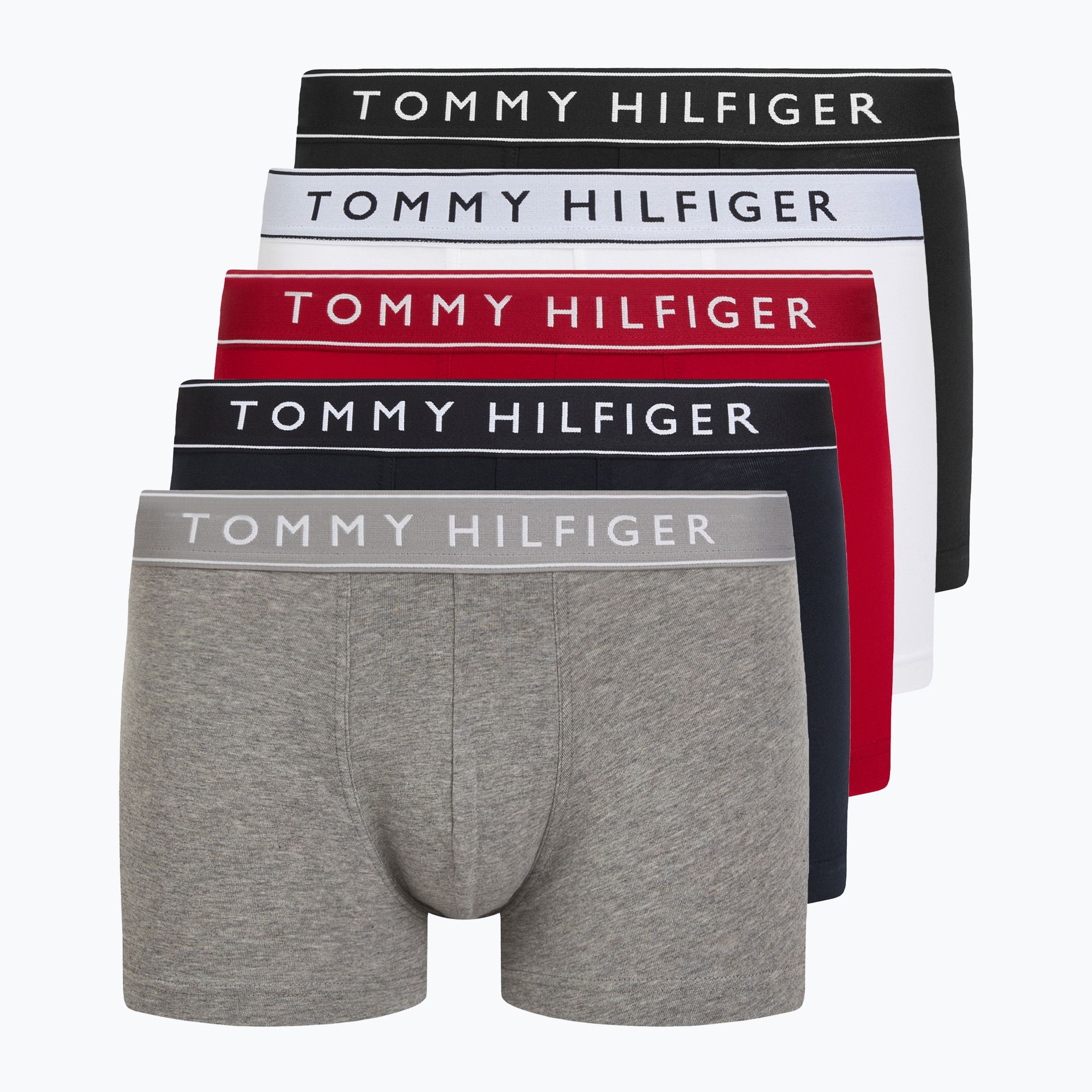 Tommy Hilfiger men's boxer shorts UM0UM03679 5 pairs white/mid red/desert sky/mid heather/black (M)