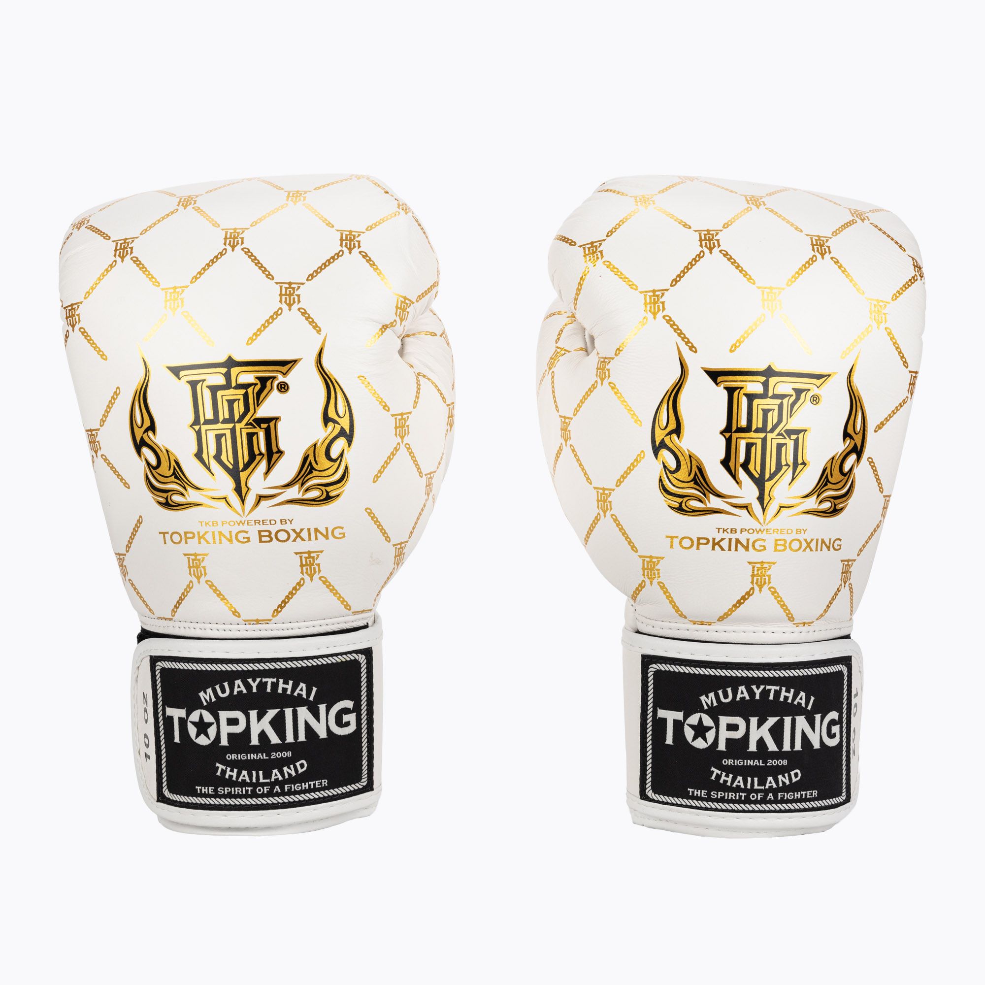 Top King Boxing Chain white/gold boxing gloves (TKBGCH-WH-GD ...