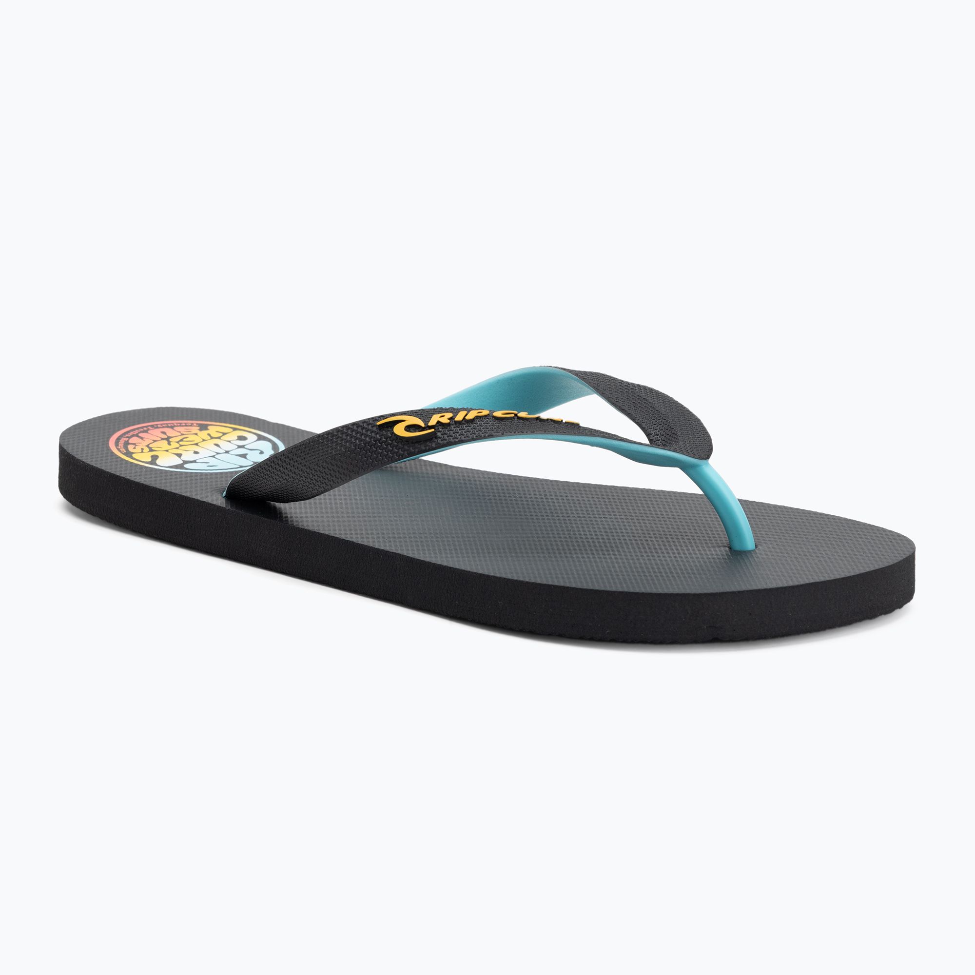 Fade The Rip Men's Rip Curl Wetty Fade Bloom washed black flip flops (1C5MOT ...