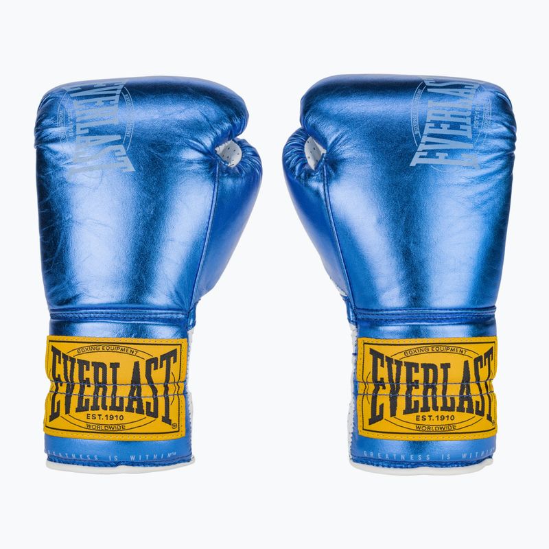 Everlast Fight Leather boxing gloves blue 2