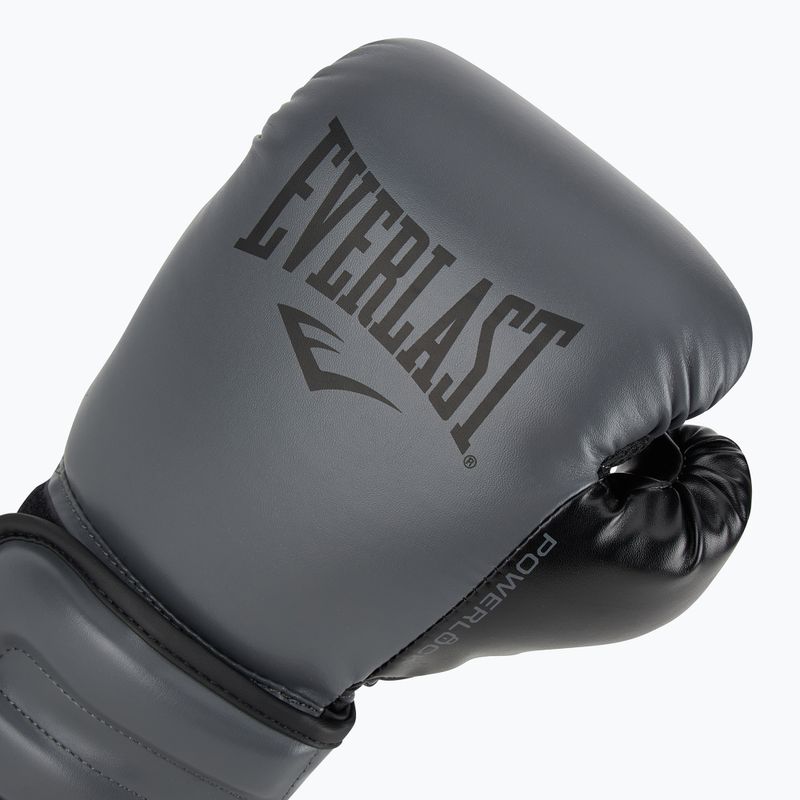 Everlast Powerlock 2 charocal boxing gloves 5