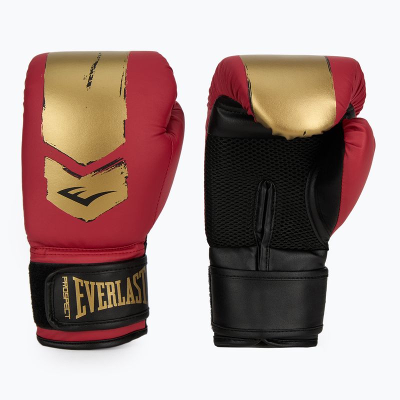 Everlast Prospect 2 boxing set helmet + shields + gloves red/gold 3