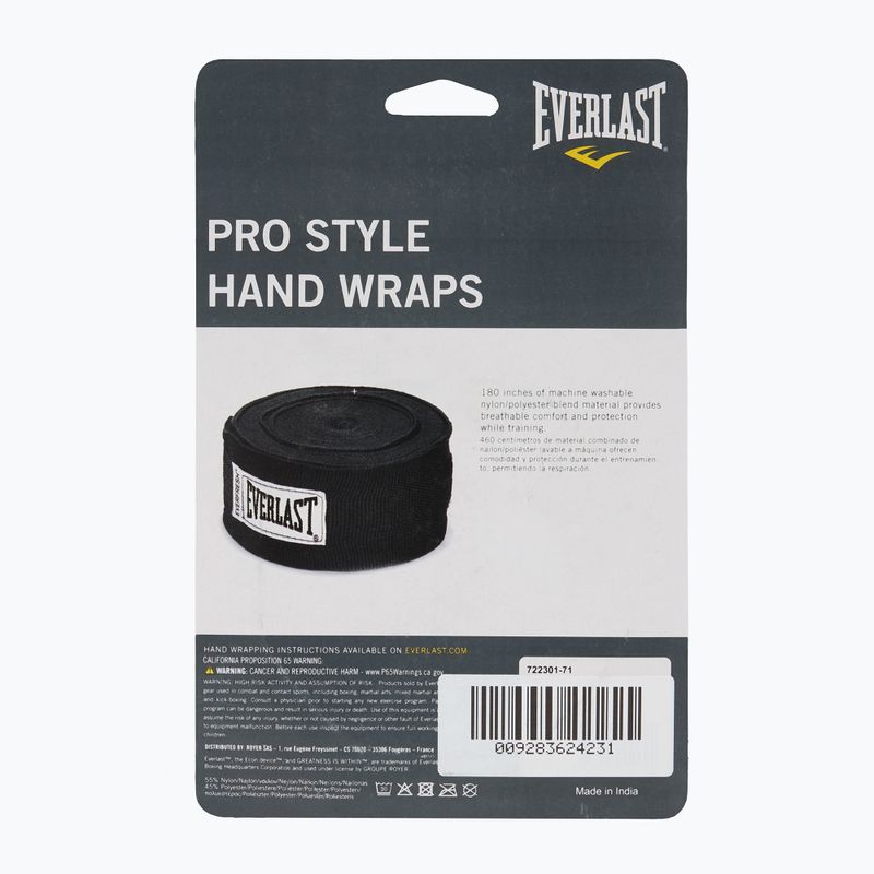 Boxing bandages Everlast 450 cm black 3