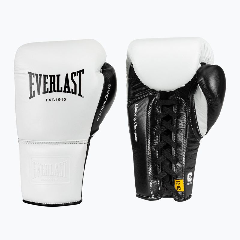 Boxing gloves Everlast Powerlock Pro OG Laced white/black