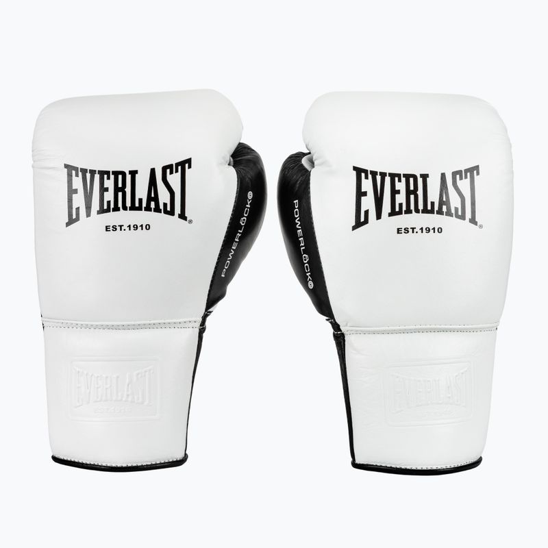 Boxing gloves Everlast Powerlock Pro OG Laced white/black 2