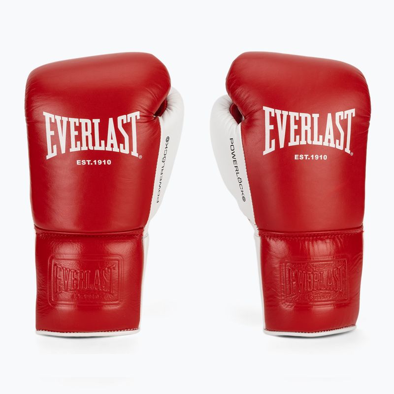 Boxing gloves Everlast Powerlock OG Pro Fight red/white 2