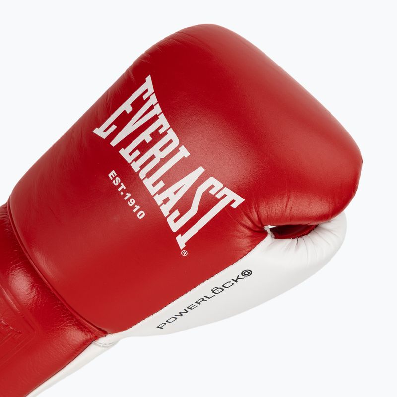 Boxing gloves Everlast Powerlock OG Pro Fight red/white 5