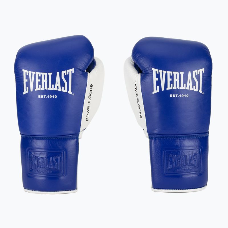Boxing gloves Everlast Powerlock OG Pro Fight blue/white 2