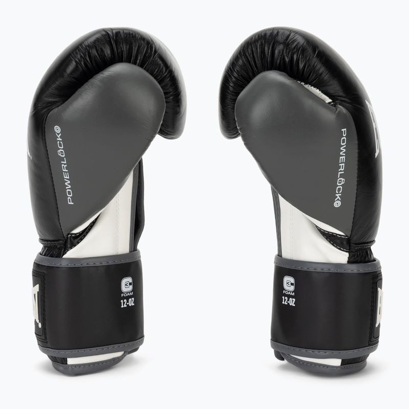 Boxing gloves Everlast Powerlock OG H&L Leather Advanced Training black/white 4