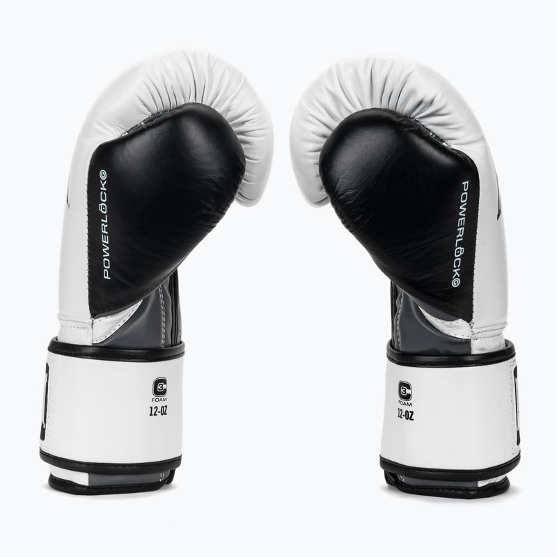 Boxing gloves Everlast Powerlock OG H&L Leather Advanced Training white/black 4