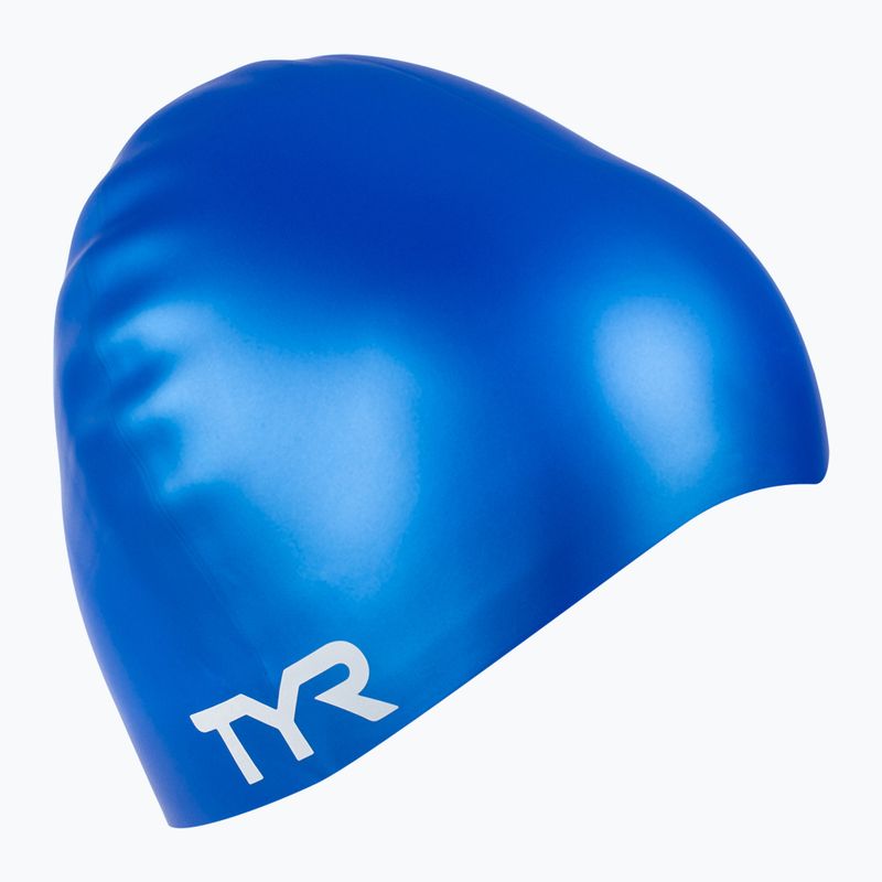 TYR Wrinkle Free swimming cap blue