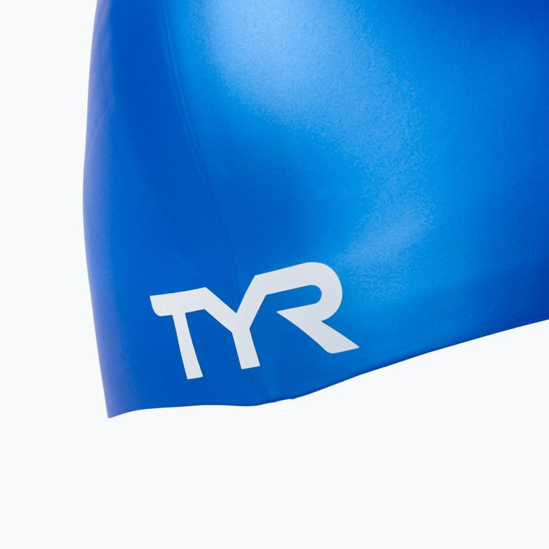 TYR Wrinkle Free swimming cap blue 3