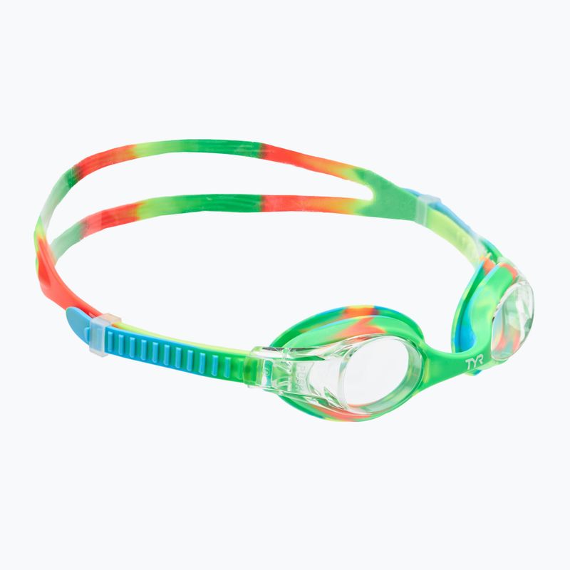 Children's swimming goggles TYR Swimple Tie Dye Non-Mirrored clear/ green/ orange