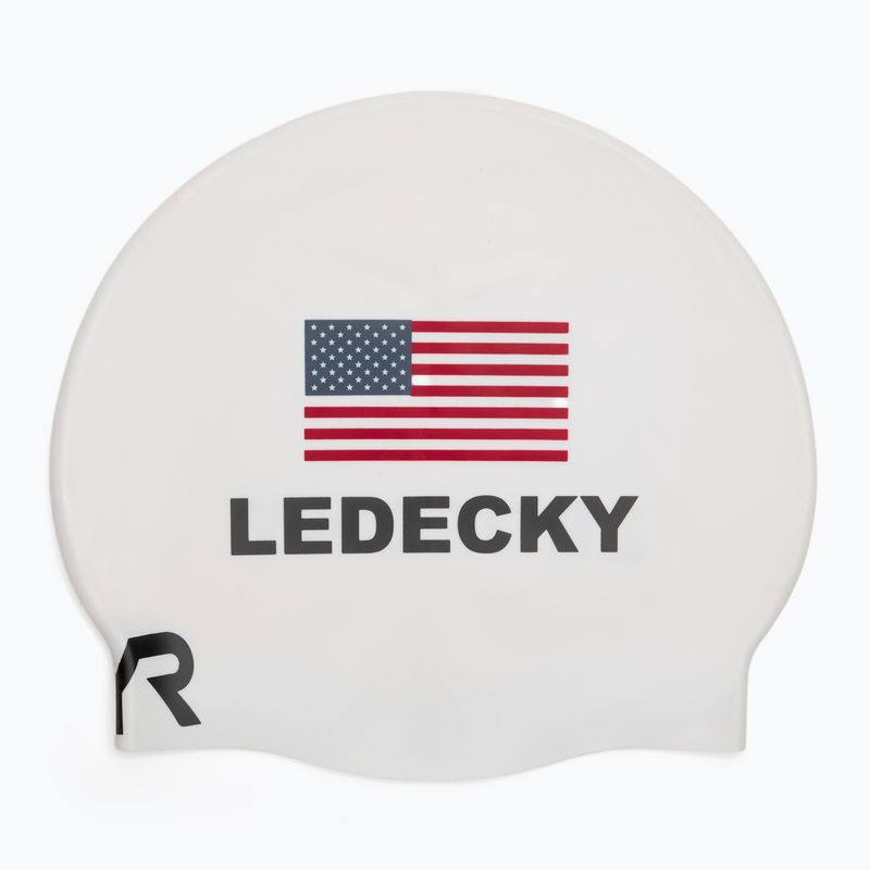 TYR Ledecky Silicone swimming cap white 2