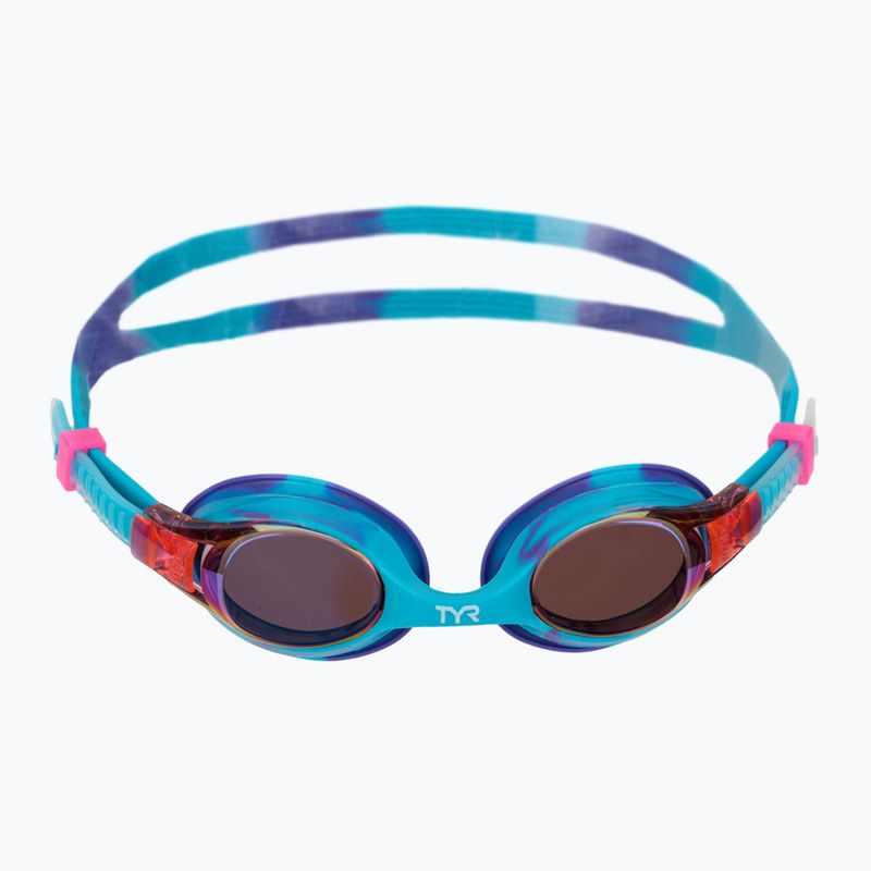 TYR Swimple Tie Dye Mirrored purple/turqoise/purple children's swimming goggles 2