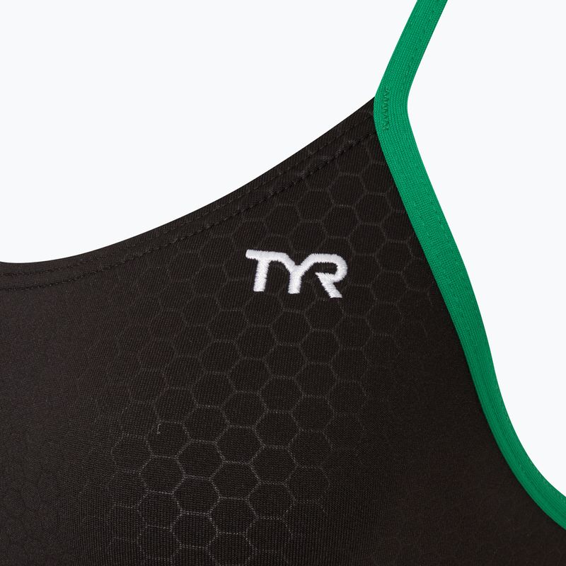 Women's one-piece swimsuit TYR Hexa Cutoutfit black/green 3