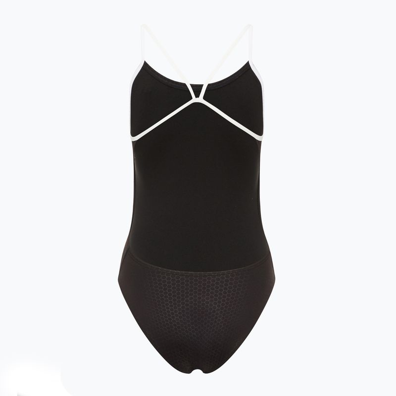 Women's one-piece swimsuit TYR Hexa Cutoutfit black/white 2