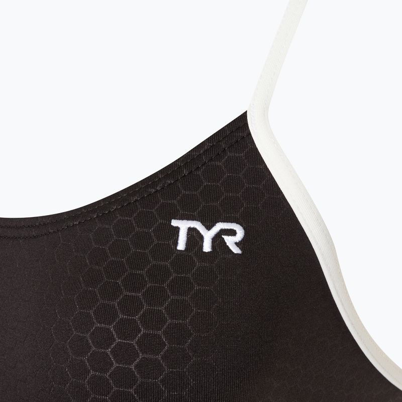 Women's one-piece swimsuit TYR Hexa Cutoutfit black/white 3