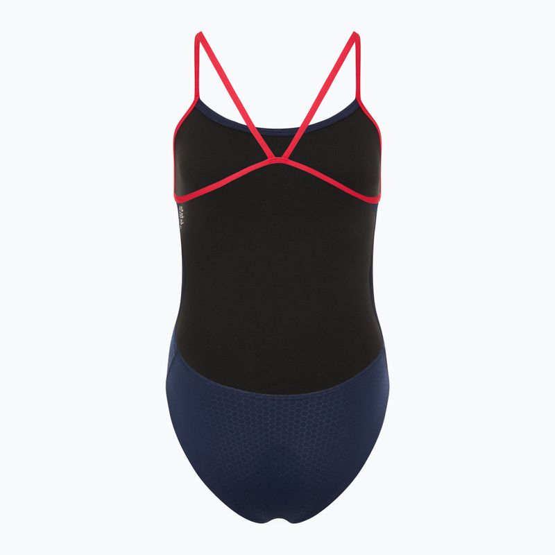 Women's one-piece swimsuit TYR Hexa Cutoutfit navy/red 2