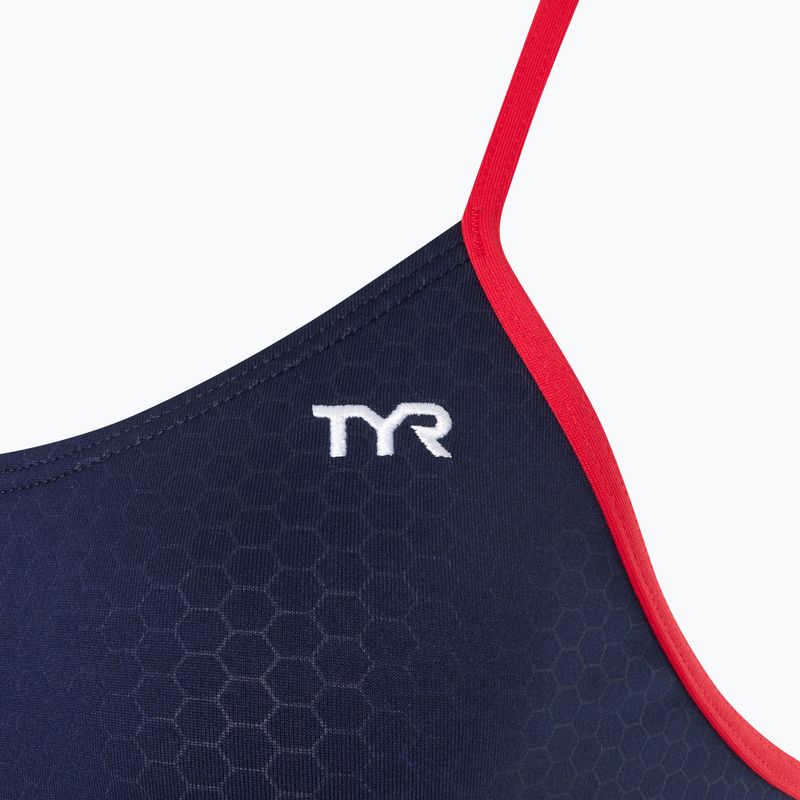 Women's one-piece swimsuit TYR Hexa Cutoutfit navy/red 3