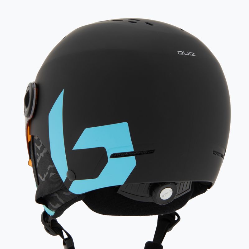 Children's ski helmet Bollé Quiz Visor Jr black/blue matte/orange gun 8