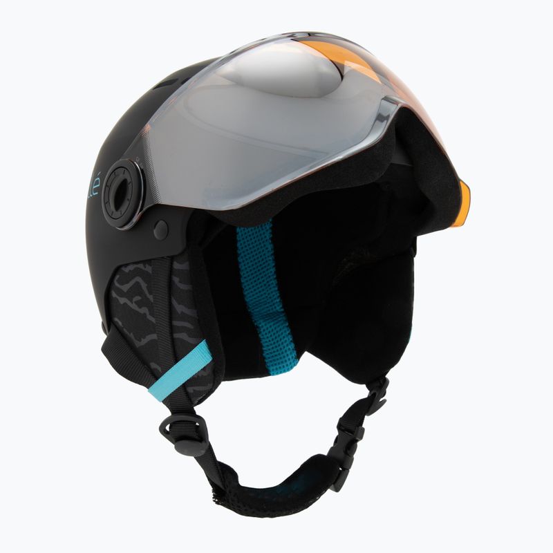 Children's ski helmet Bollé Quiz Visor Jr black/blue matte/orange gun 9