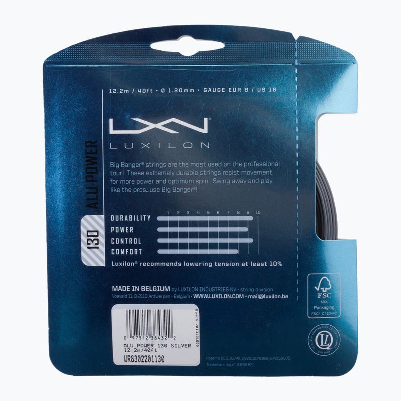 Luxilon Alu Power 130 tennis string 12.2 m silver WR8302201 2