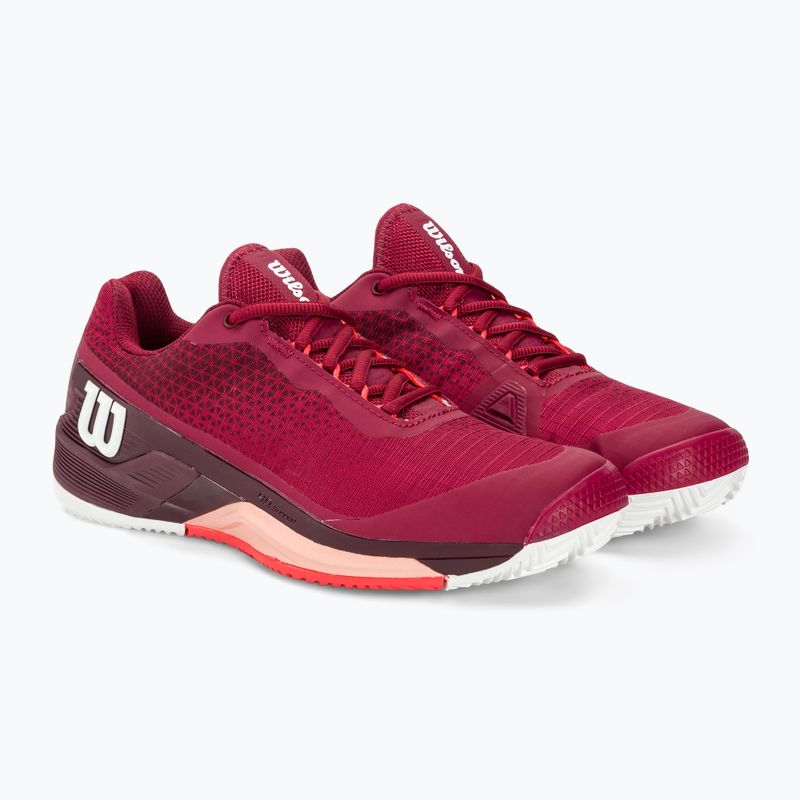 Women's tennis shoes Wilson Rush Pro 4.0 Clay beet red/white/tropical peach 4