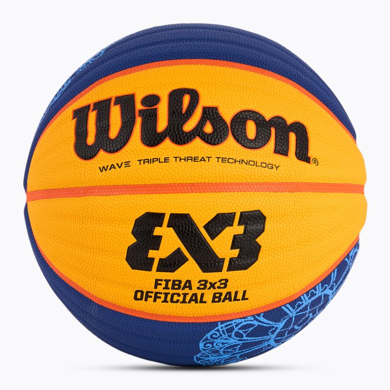 Wilson Fiba 3x3 Game Ball Paris Retail basketball 2024 blue/yellow size 6