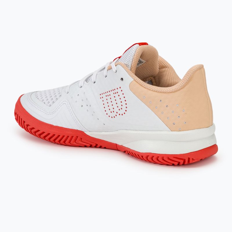 Women's tennis shoes Wilson Kaos Stroke 2.0 white/peach perfait/infrared 3