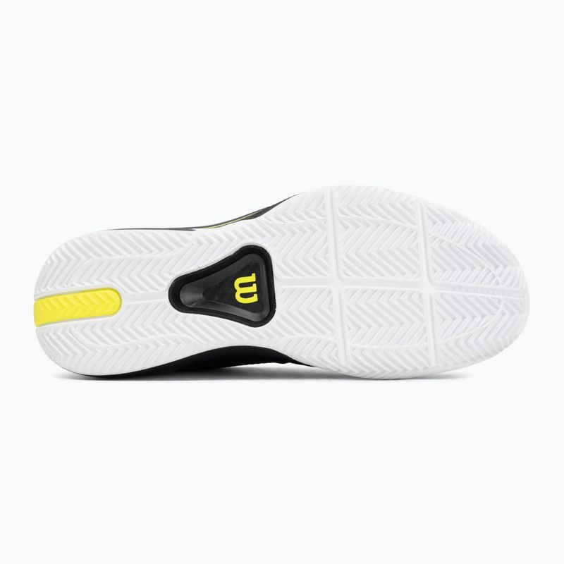 Men's tennis shoes Wilson Rush Pro 5 Tour Clay black/white/safety yellow 4