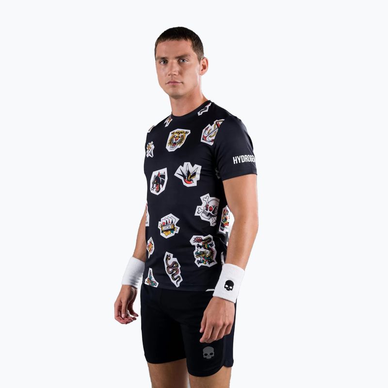 Men's tennis shirt HYDROGEN Tattoo Tech black T00504007