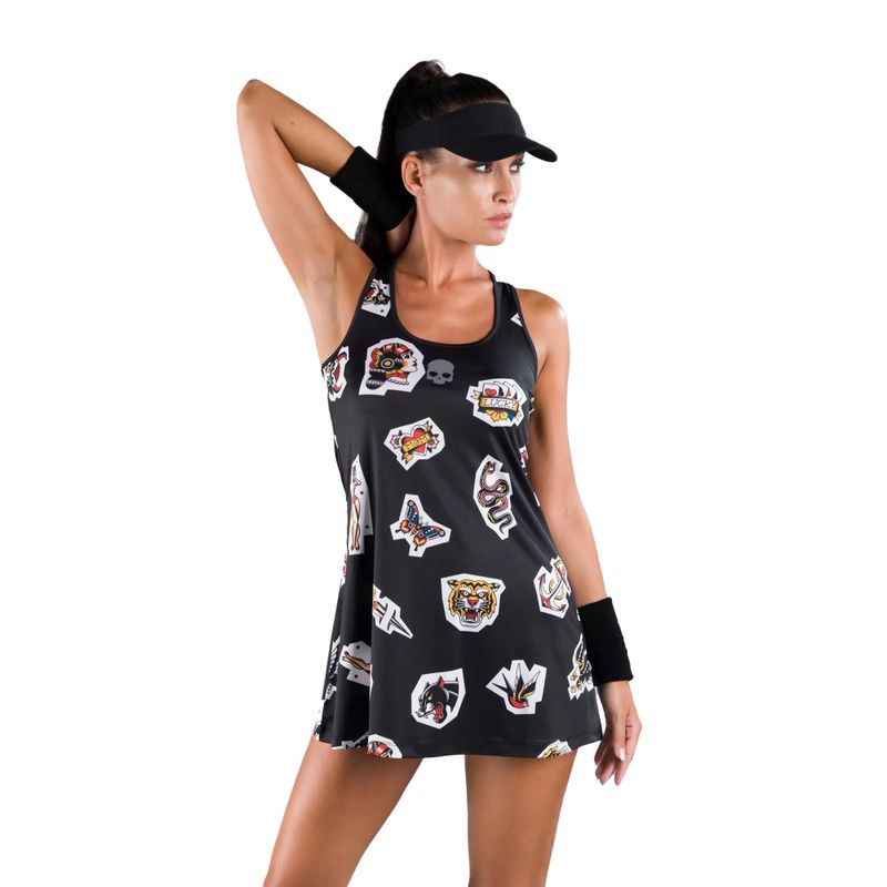 Tennis dress HYDROGEN Tattoo Tech black T01522007