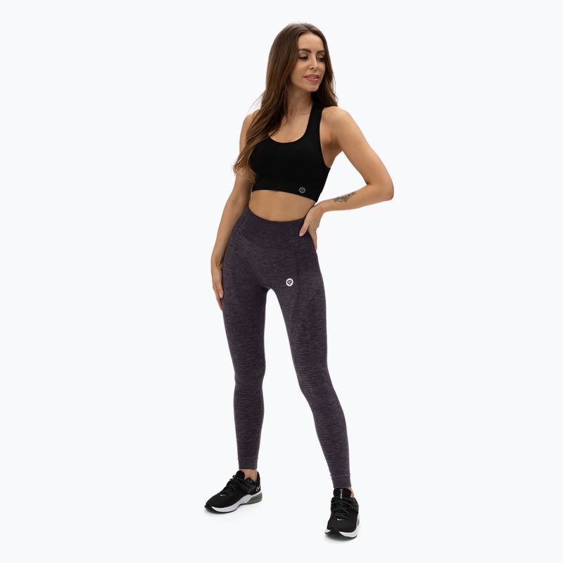 Women's Gym Glamour seamless training leggings navy blue melange 198 2
