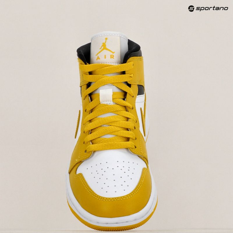 Nike Air Jordan 1 Mid women's shoes white/black/vivid sulfur 9