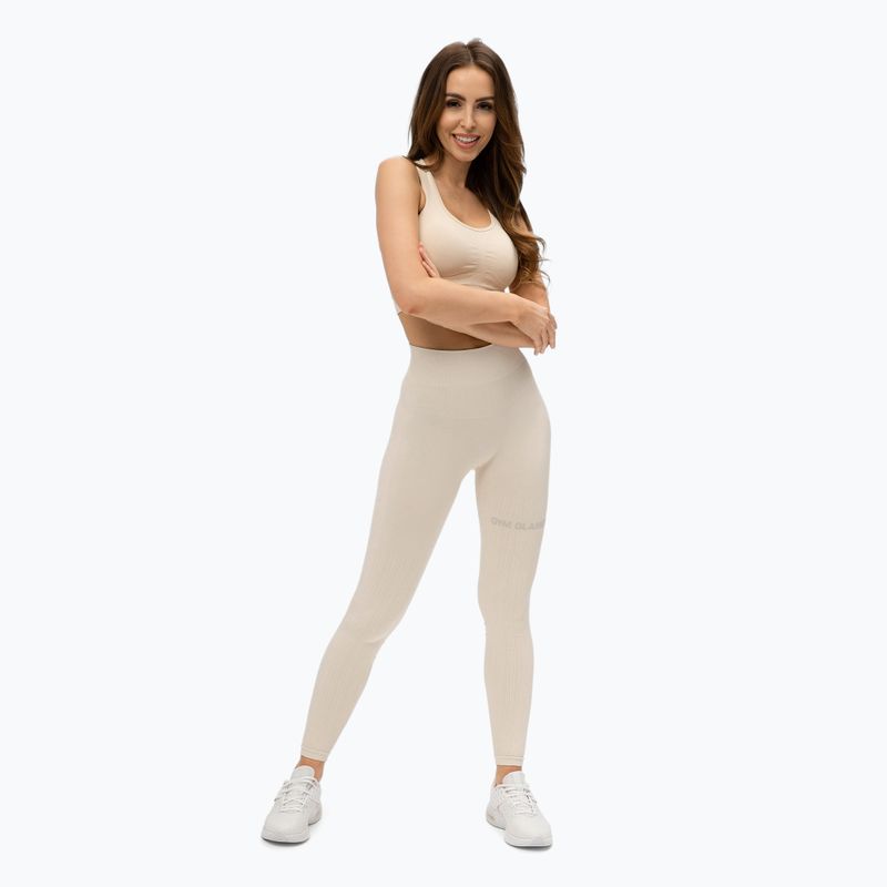 Women's training leggings Gym Glamour Push Up Cream 375 2