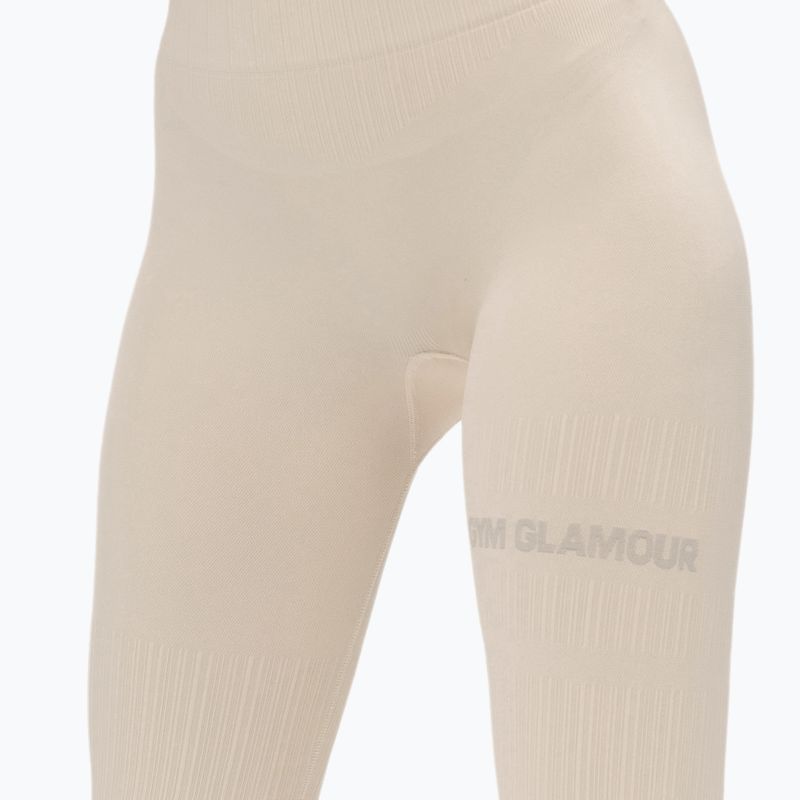 Women's training leggings Gym Glamour Push Up Cream 375 4