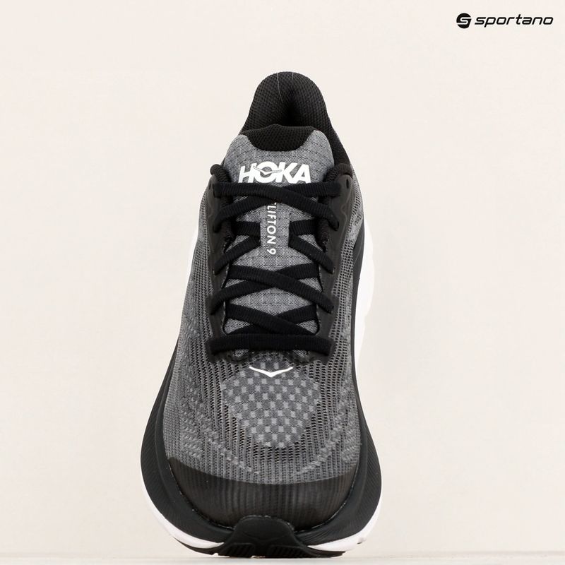 HOKA Clifton 9 black/white children's running shoes 9