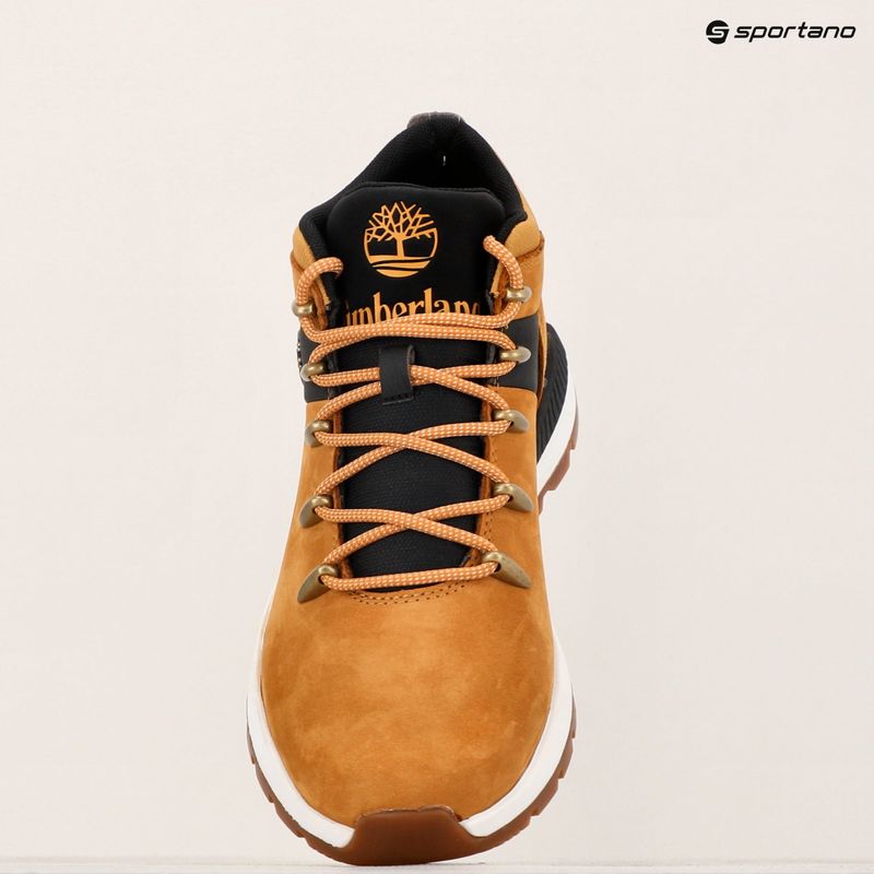 Timberland men's Sprint Trekker Mid Lace wheat nubuck/black shoes 9