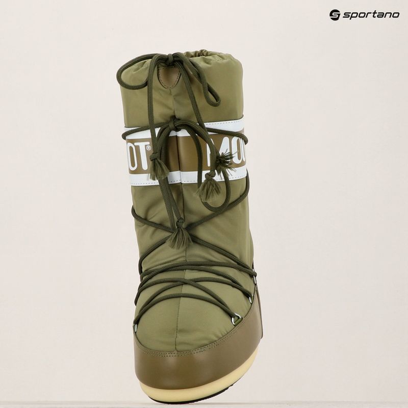 Women's Moon Boot Icon Nylon khaki snow boots 12