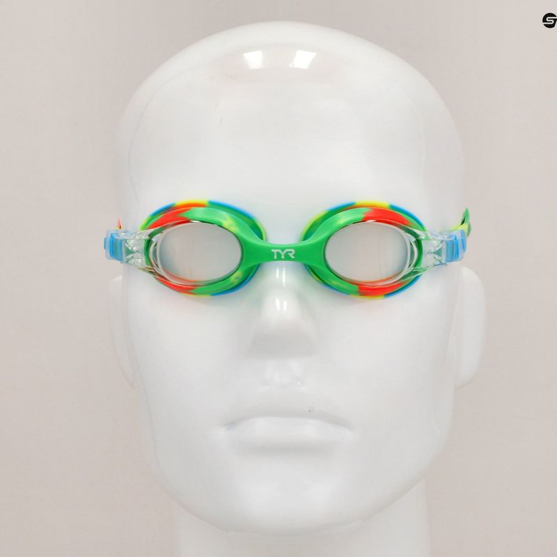 Children's swimming goggles TYR Swimple Tie Dye Non-Mirrored clear/ green/ orange 8